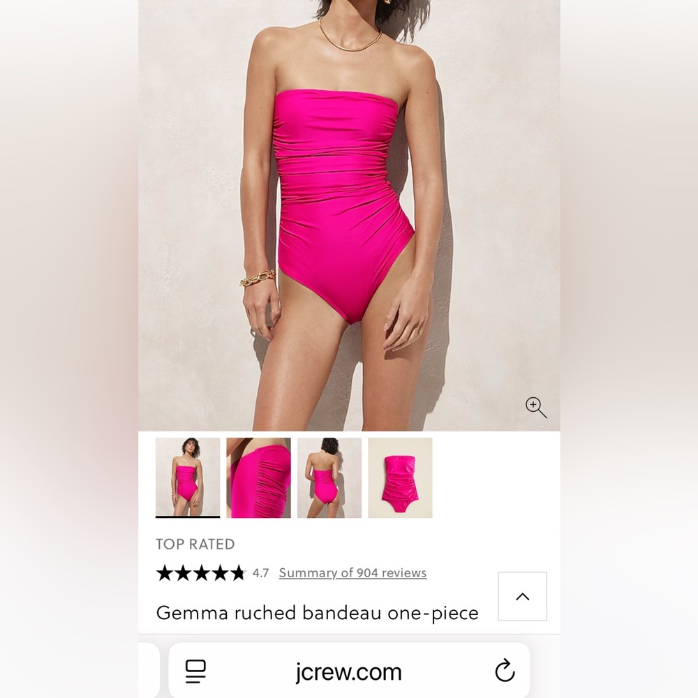 J. Crew Hot Pink Bandeau One Piece Swimsuit